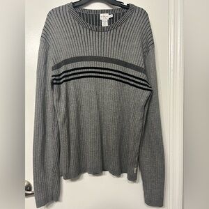 Calvin Klein Jeans Gray and Black Crewneck Sweater